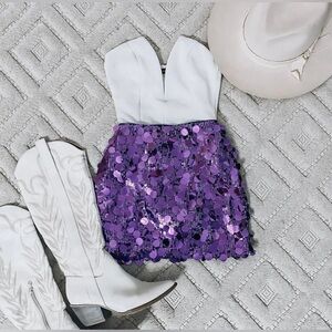 BNWT MATTE BLAQUE Stiney Sequin Skirt large